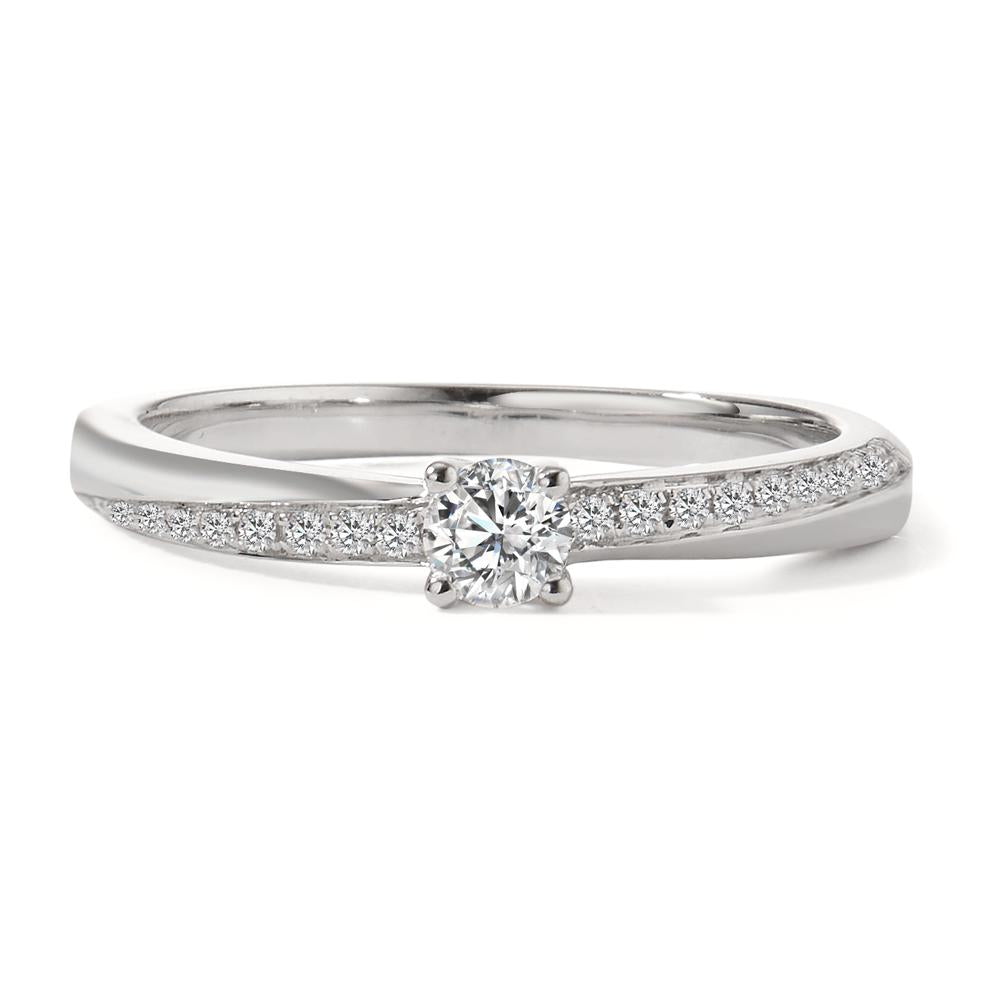 Szoliter gyűrű 750/18 K fehér arany Gyémánt 0.25 ct, 21 Kövek, w-si