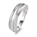 Gyűrű 750/18 K fehér arany Gyémánt 0.15 ct, 20 Kövek, w-si