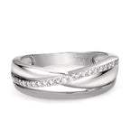 Gyűrű 750/18 K fehér arany Gyémánt 0.15 ct, 20 Kövek, w-si