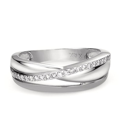 Gyűrű 750/18 K fehér arany Gyémánt 0.15 ct, 20 Kövek, w-si