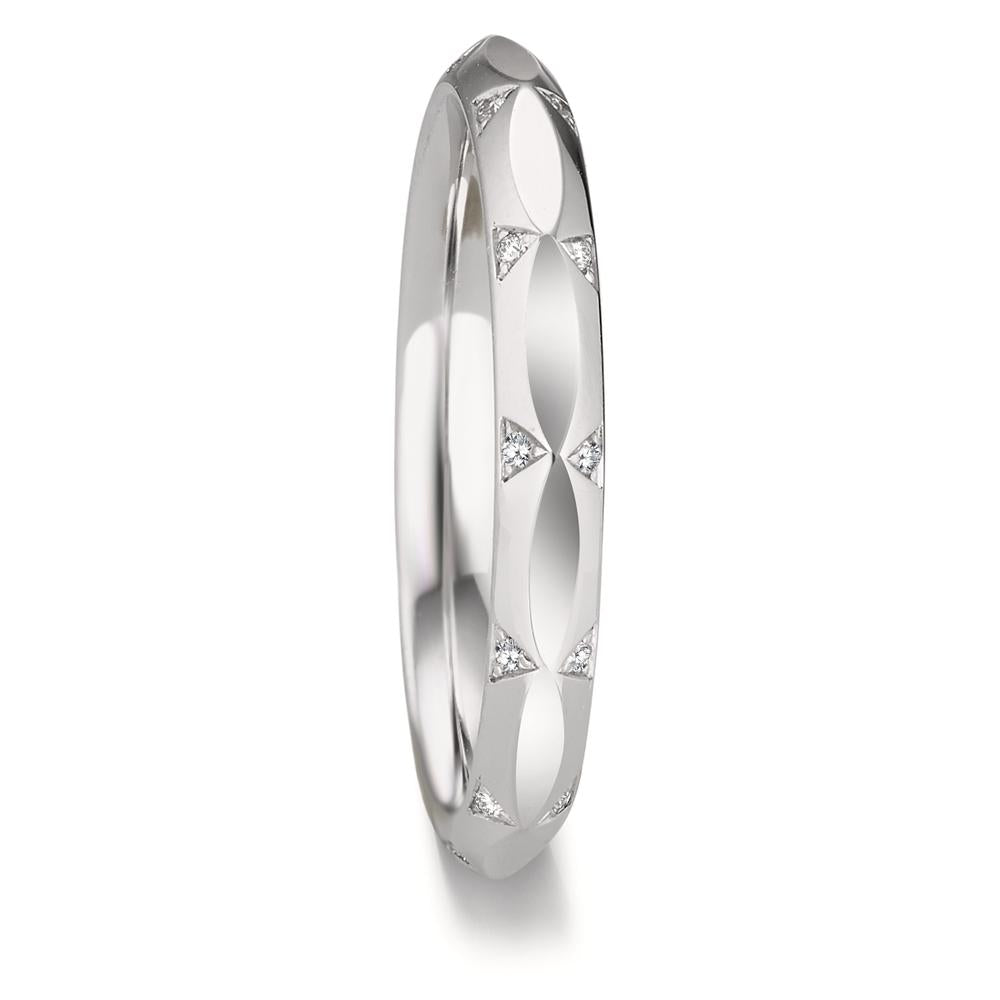 Partnergyűrű 750/18 K fehér arany Gyémánt 0.072 ct, 24 Kövek, w-vsi