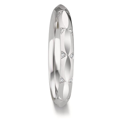 Partnergyűrű 750/18 K fehér arany Gyémánt 0.072 ct, 24 Kövek, w-vsi
