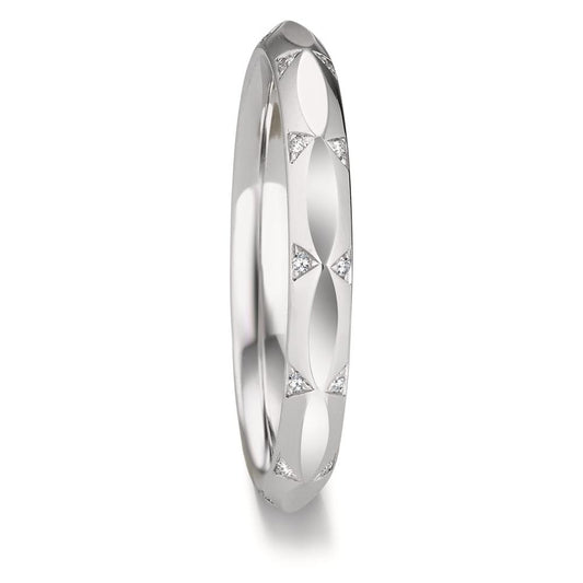 Partnergyűrű 750/18 K fehér arany Gyémánt 0.072 ct, 24 Kövek, w-vsi