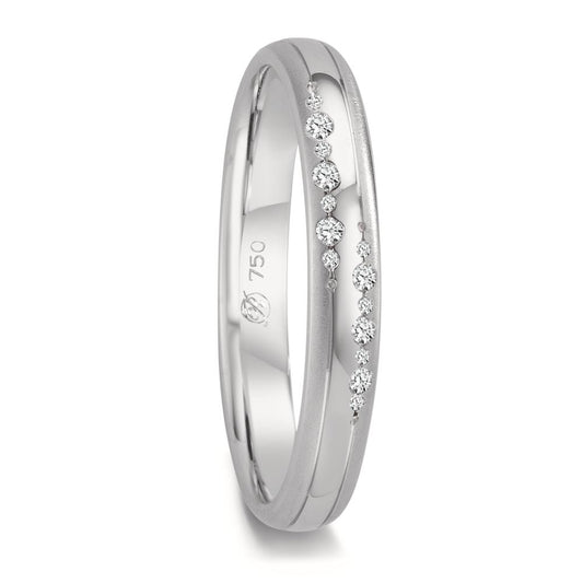 Partnergyűrű 750/18 K fehér arany Gyémánt 0.064 ct, 14 Kövek, w-vsi