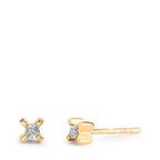 Fülbevaló 750/18 K sárga arany Gyémánt 0.01 ct, 2 Kövek, w-si Ø3.5 mm