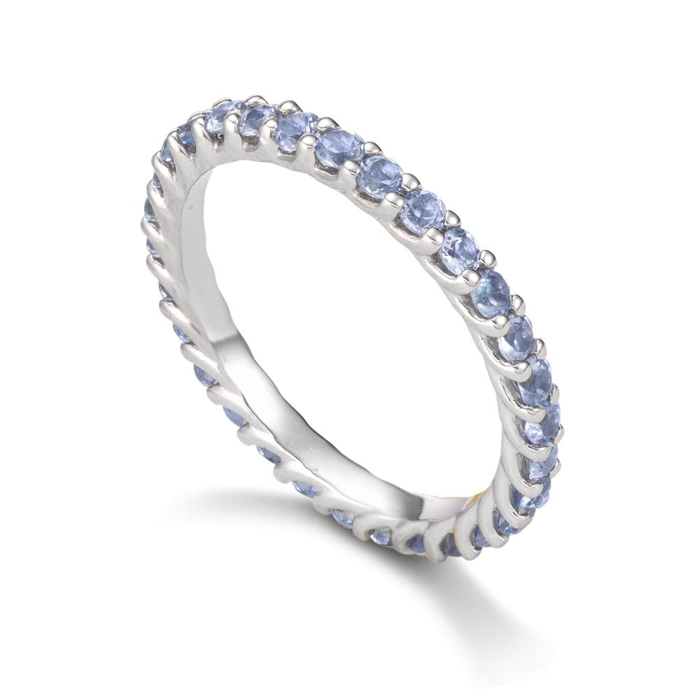 Memória gyűrű 750/18 K fehér arany Tanzanit 1.20 ct, 30 Kövek