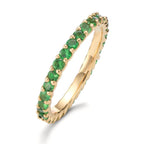 Memória gyűrű 750/18 K sárga arany Gránát Zöld, 1.20 ct, 30 Kövek