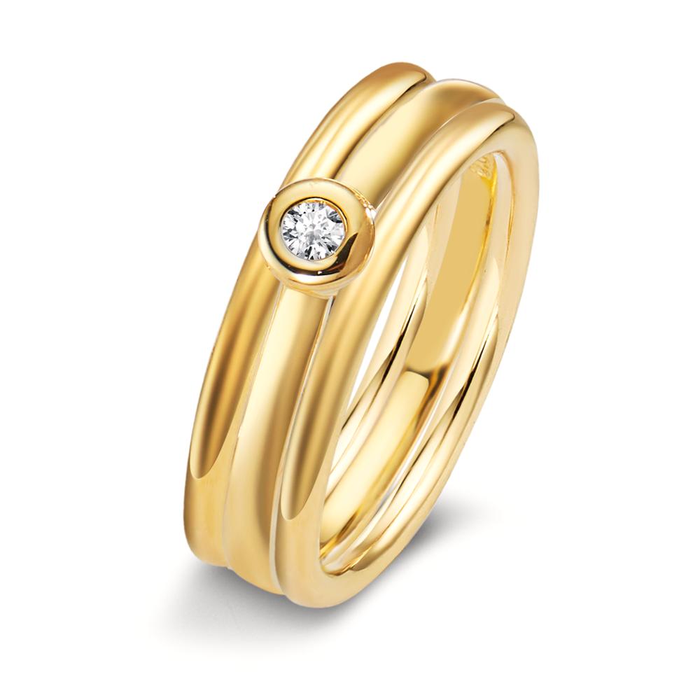 Gyűrű 750/18 K sárga arany Gyémánt Fehér, 0.03 ct, w-si