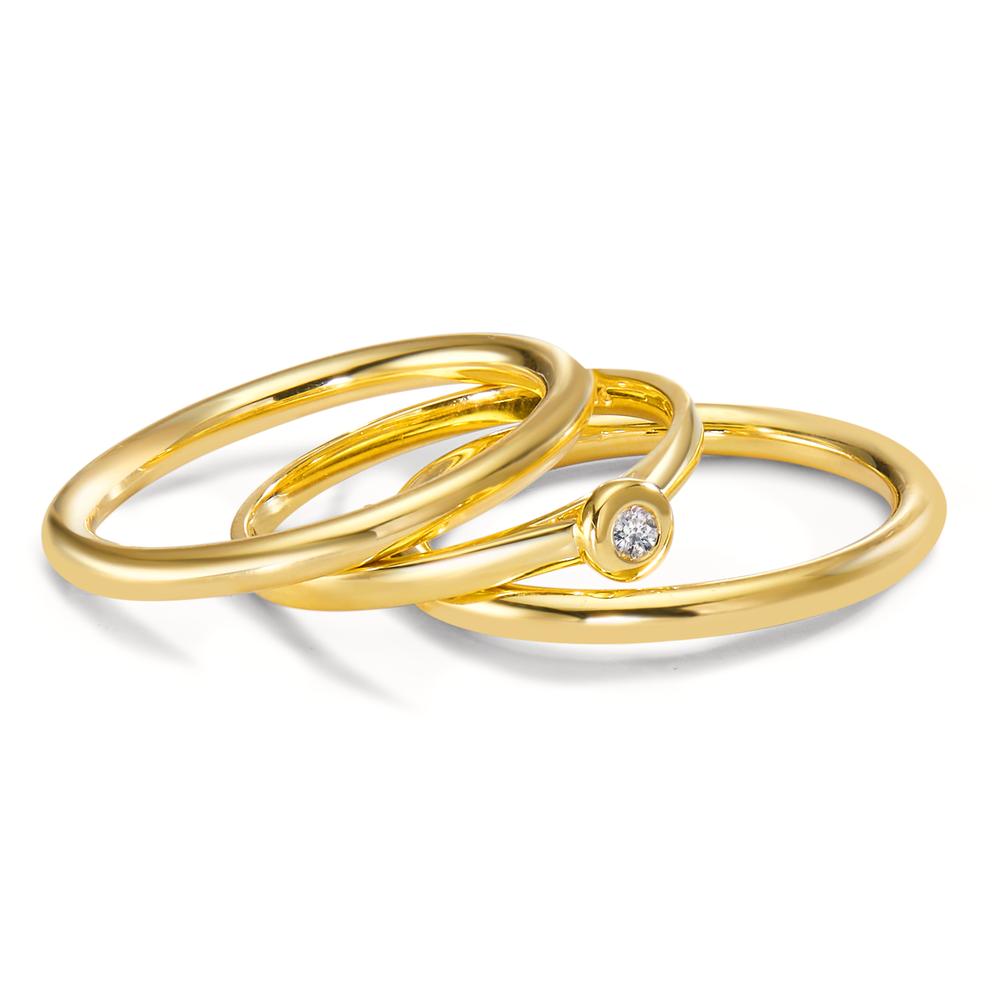 Gyűrű 750/18 K sárga arany Gyémánt Fehér, 0.03 ct, w-si