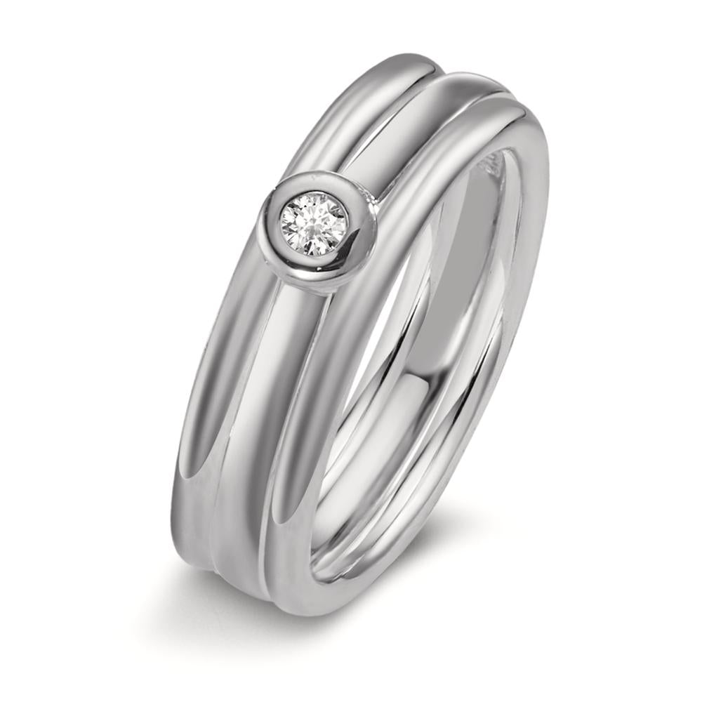 Gyűrű 750/18 K fehér arany Gyémánt 0.03 ct, w-si