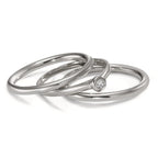Gyűrű 750/18 K fehér arany Gyémánt 0.03 ct, w-si