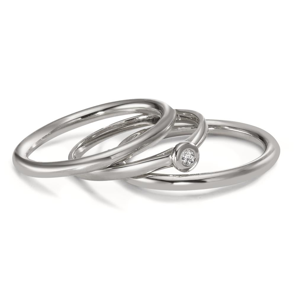 Gyűrű 750/18 K fehér arany Gyémánt 0.03 ct, w-si