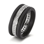 Gyűrű 750/18 K fehér arany, Szén Gyémánt 0.50 ct, 35 Kövek, w-si