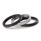Gyűrű 750/18 K fehér arany, Szén Gyémánt 0.50 ct, 35 Kövek, w-si