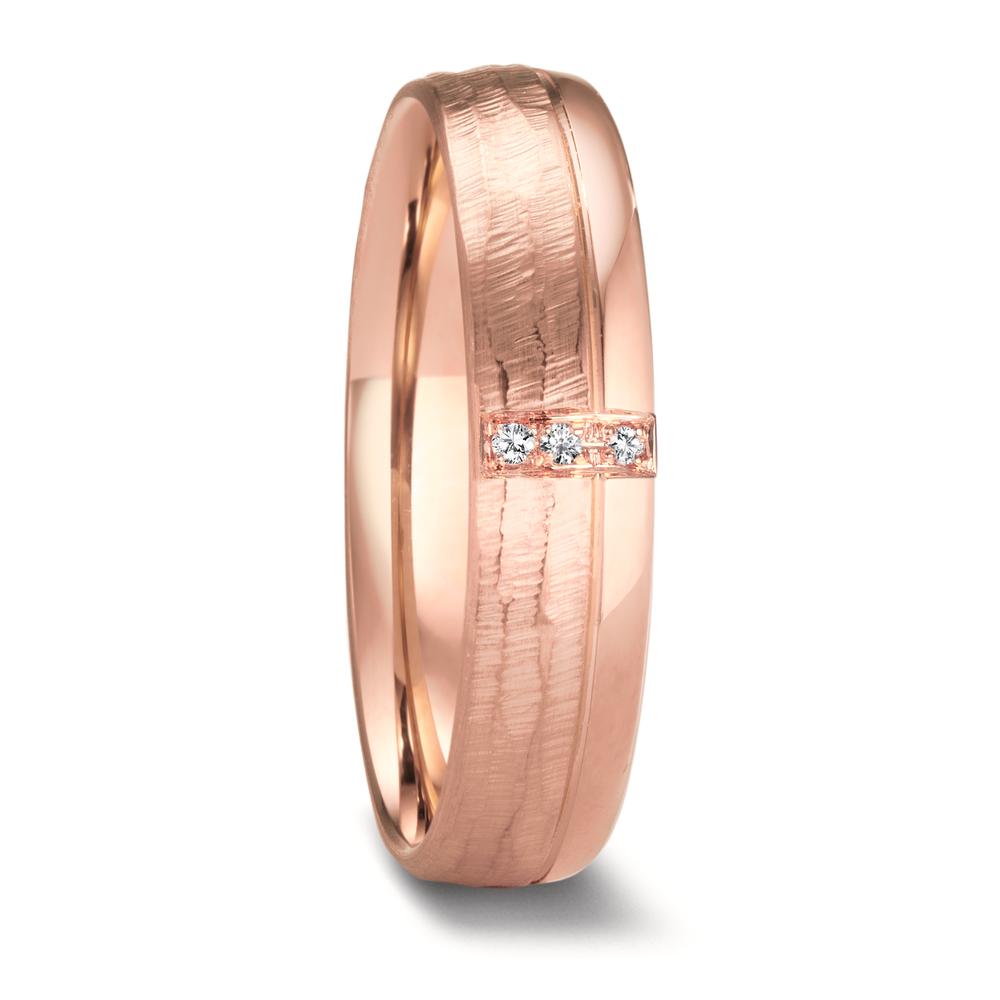 Partnergyűrű 750/18 K rozé arany Gyémánt 0.015 ct, 3 Kövek, w-si