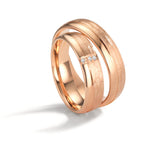 Partnergyűrű 750/18 K rozé arany Gyémánt 0.015 ct, 3 Kövek, w-si