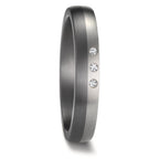 Partnergyűrű 999 tantál, 950 platina Gyémánt 0.03 ct, 3 Kövek, w-si