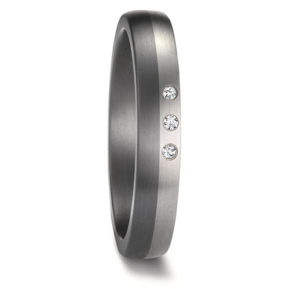 Partnergyűrű 999 tantál, 950 platina Gyémánt 0.03 ct, 3 Kövek, w-si