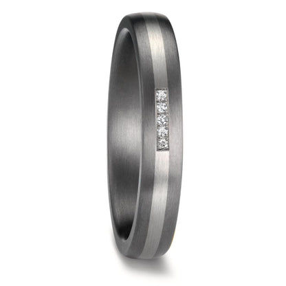 Partnergyűrű 999 tantál, 950 platina Gyémánt 0.017 ct, 5 Kövek, w-si