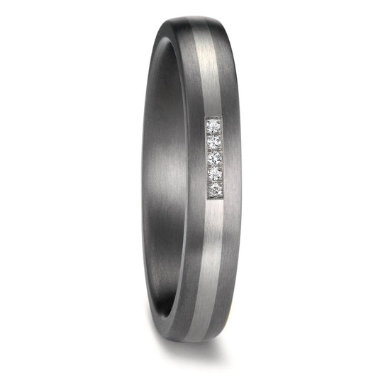 Partnergyűrű 999 tantál, 950 platina Gyémánt 0.017 ct, 5 Kövek, w-si