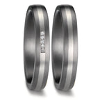 Partnergyűrű 999 tantál, 950 platina Gyémánt 0.017 ct, 5 Kövek, w-si