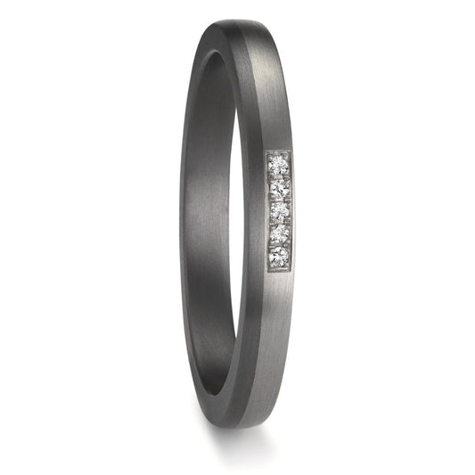 Partnergyűrű 999 tantál, 950 platina Gyémánt 0.035 ct, 5 Kövek, w-si