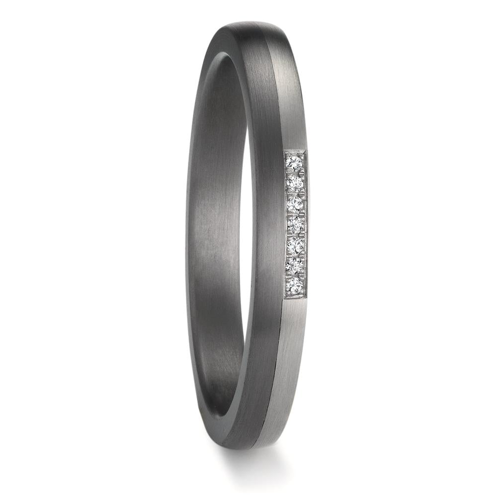 Partnergyűrű 999 tantál, 950 platina Gyémánt 0.025 ct, 7 Kövek, w-si