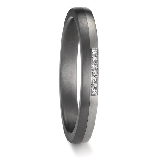 Partnergyűrű 999 tantál, 950 platina Gyémánt 0.025 ct, 7 Kövek, w-si