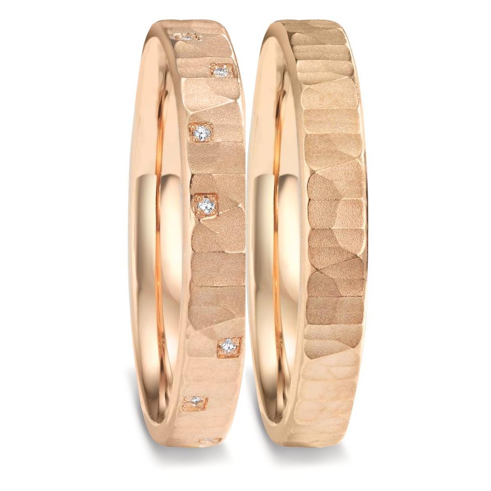 Partnergyűrű 750/18 K rozé arany Gyémánt 0.026 ct, 13 Kövek, w-vsi