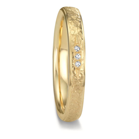 Partnergyűrű 750/18 K sárga arany Gyémánt 0.015 ct, 3 Kövek, tw-vsi