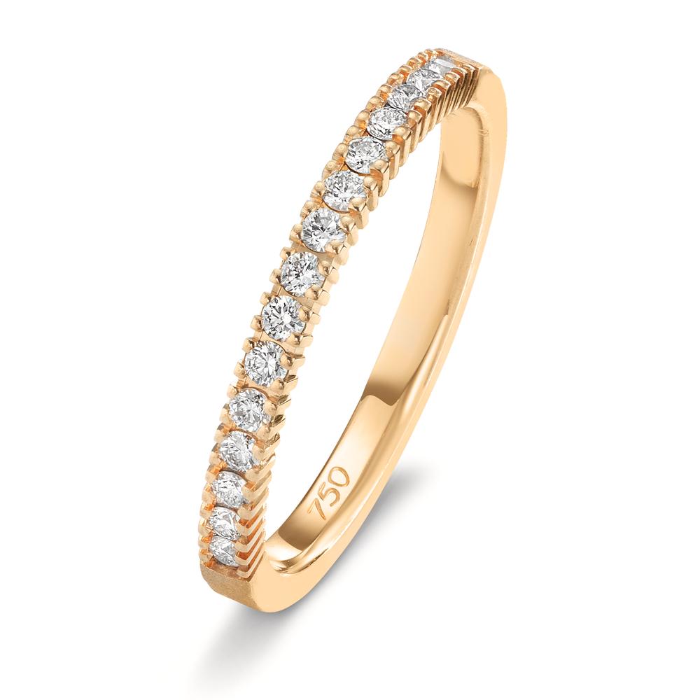 Partnergyűrű 750/18 K rozé arany Gyémánt 0.225 ct, 15 Kövek, w-si