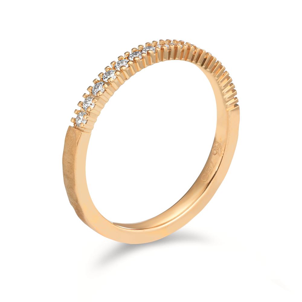 Partnergyűrű 750/18 K rozé arany Gyémánt 0.225 ct, 15 Kövek, w-si