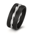 Gyűrű szett 750/18 K fehér arany, Szén Gyémánt 0.045 ct, 9 Kövek, w-si