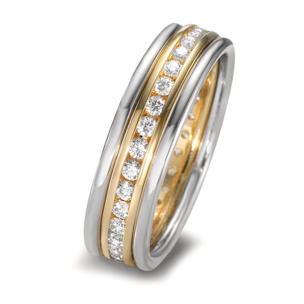 Gyűrű szett 750/18 K sárga arany, 750/18 K fehér arany Gyémánt 0.50 ct, w-si