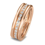 Gyűrű szett 750/18 K vörös arany Gyémánt 0.50 ct, w-si