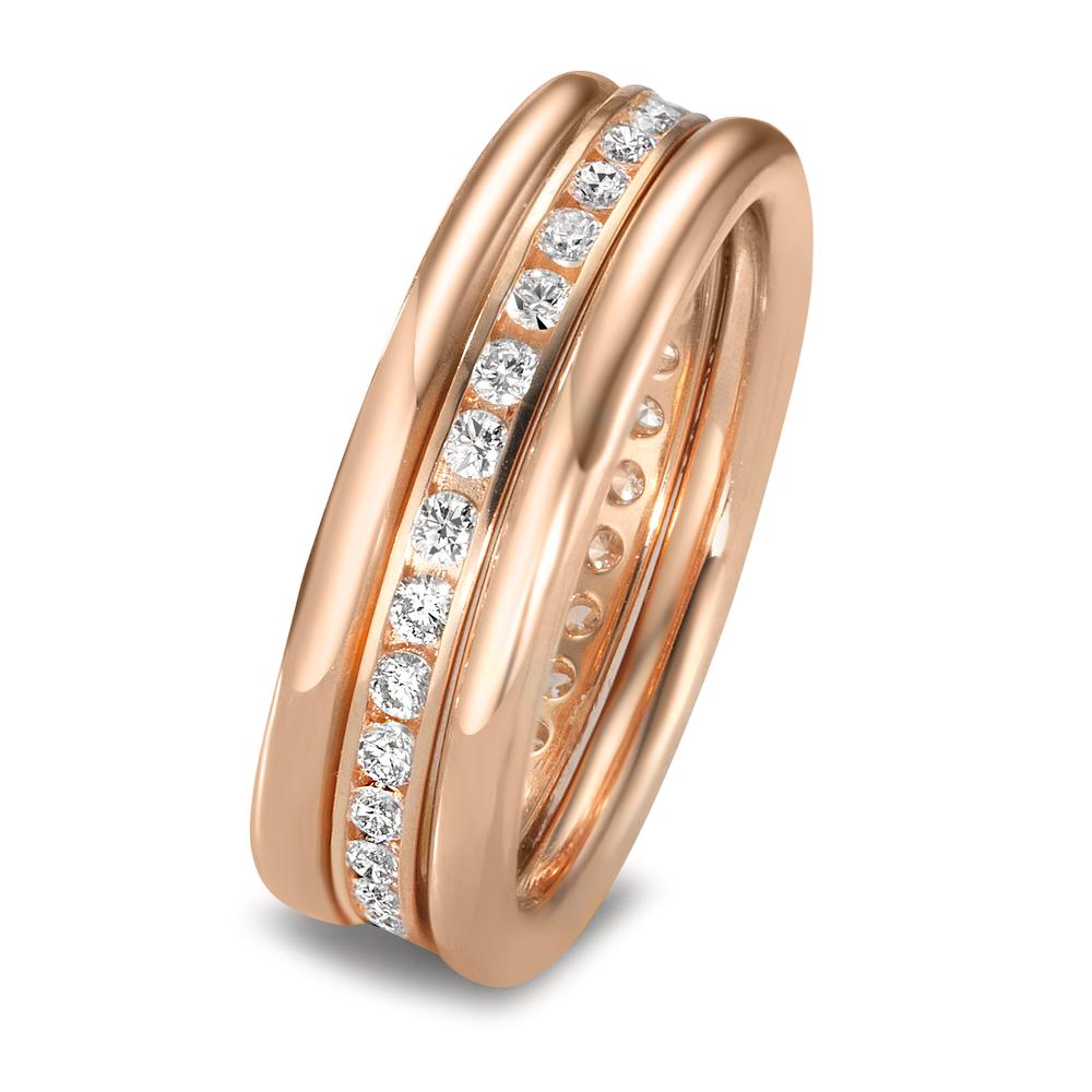 Gyűrű szett 750/18 K vörös arany Gyémánt 0.50 ct, w-si