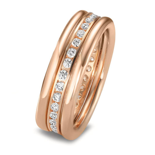 Gyűrű szett 750/18 K vörös arany Gyémánt 0.50 ct, w-si
