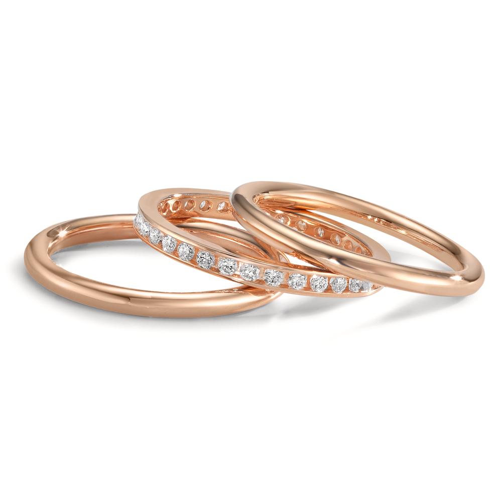 Gyűrű szett 750/18 K vörös arany Gyémánt 0.50 ct, w-si