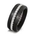 Gyűrű szett 750/18 K fehér arany, Szén Gyémánt 0.75 ct, w-si