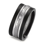 Gyűrű szett 750/18 K fehér arany, Titán Gyémánt 0.014 ct, w-si