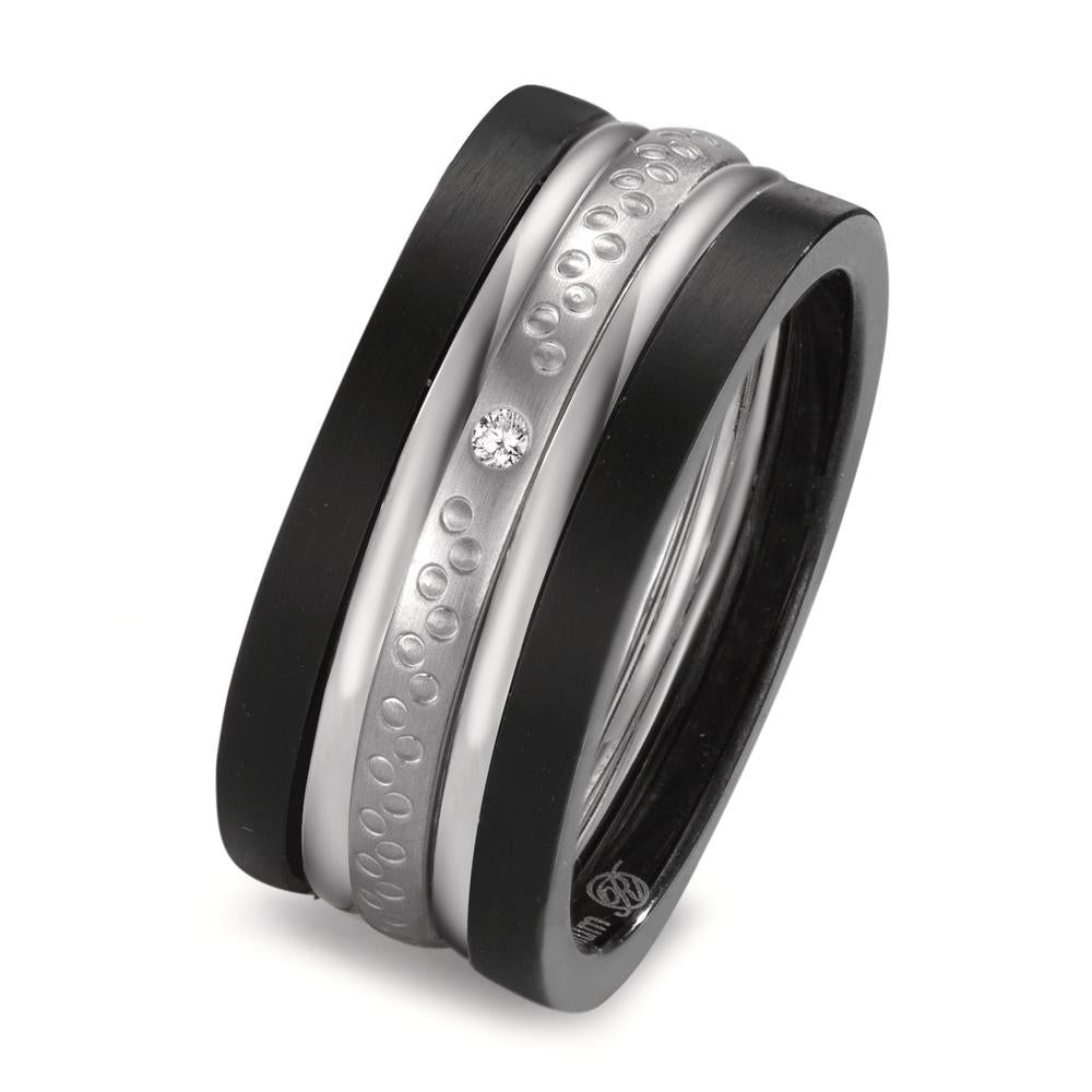 Gyűrű szett 750/18 K fehér arany, Titán Gyémánt 0.014 ct, w-si