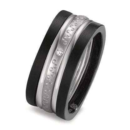 Gyűrű szett 750/18 K fehér arany, Titán Gyémánt 0.014 ct, w-si