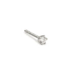 Egy darab fülbevaló 750/18 K fehér arany Gyémánt 0.04 ct, w-si Ø2.5 mm