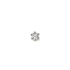 Egy darab fülbevaló 750/18 K fehér arany Gyémánt 0.04 ct, w-si Ø2.5 mm