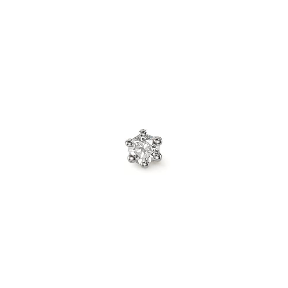 Egy darab fülbevaló 750/18 K fehér arany Gyémánt 0.04 ct, w-si Ø2.5 mm