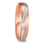 Partnergyűrű 750/18 K fehér arany, 750/18 K vörös arany Gyémánt 0.036 ct, 5 Kövek, w-si