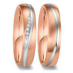 Partnergyűrű 750/18 K fehér arany, 750/18 K vörös arany Gyémánt 0.036 ct, 5 Kövek, w-si