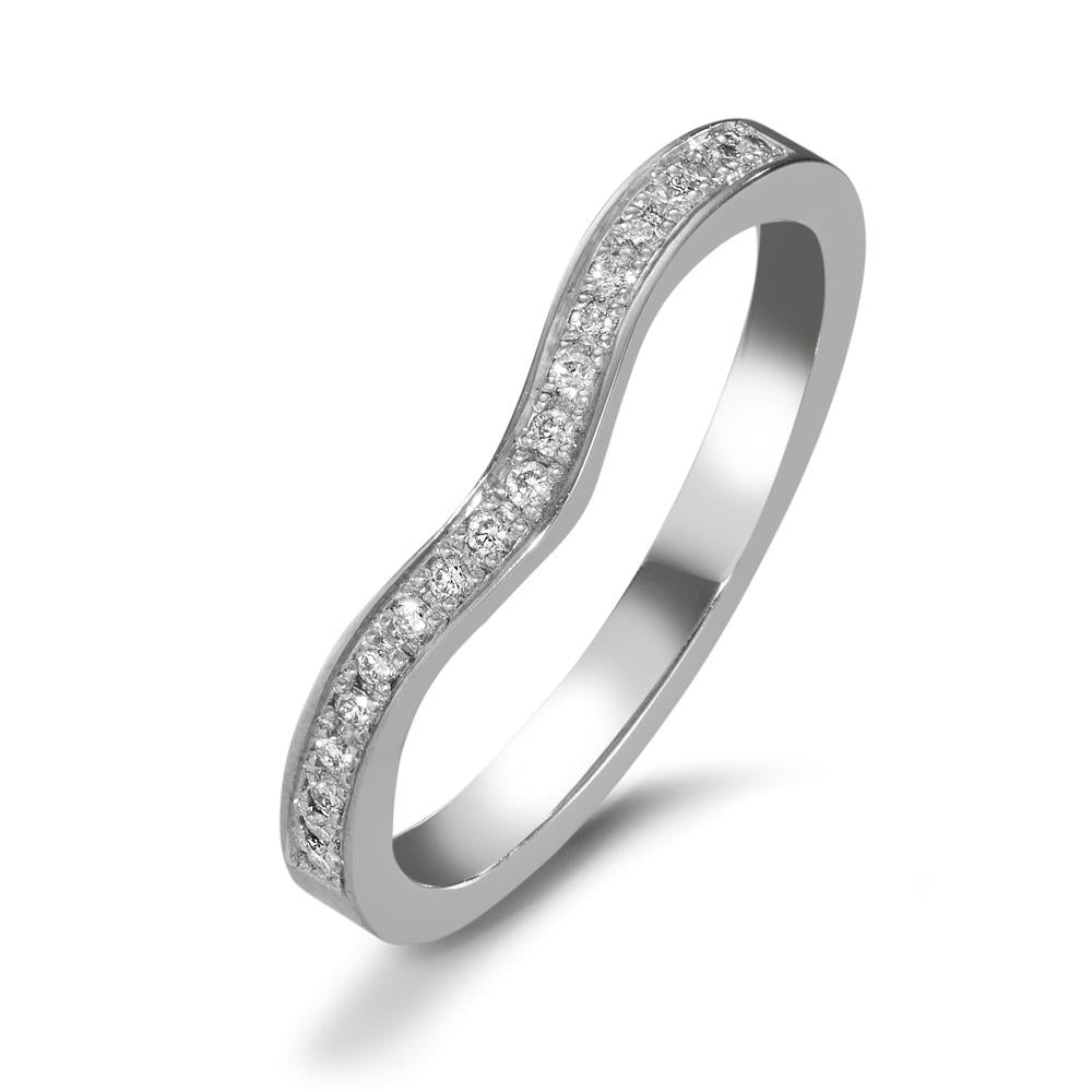 Memória gyűrű 750/18 K fehér arany Gyémánt 0.095 ct, 19 Kövek, tw-vsi