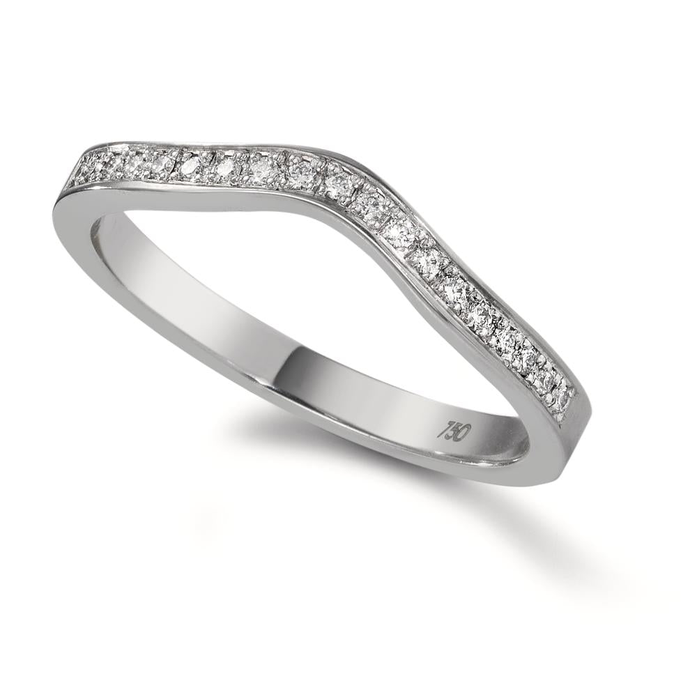 Memória gyűrű 750/18 K fehér arany Gyémánt 0.095 ct, 19 Kövek, tw-vsi