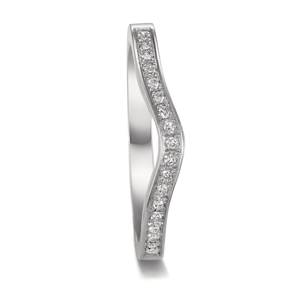Memória gyűrű 750/18 K fehér arany Gyémánt 0.095 ct, 19 Kövek, tw-vsi